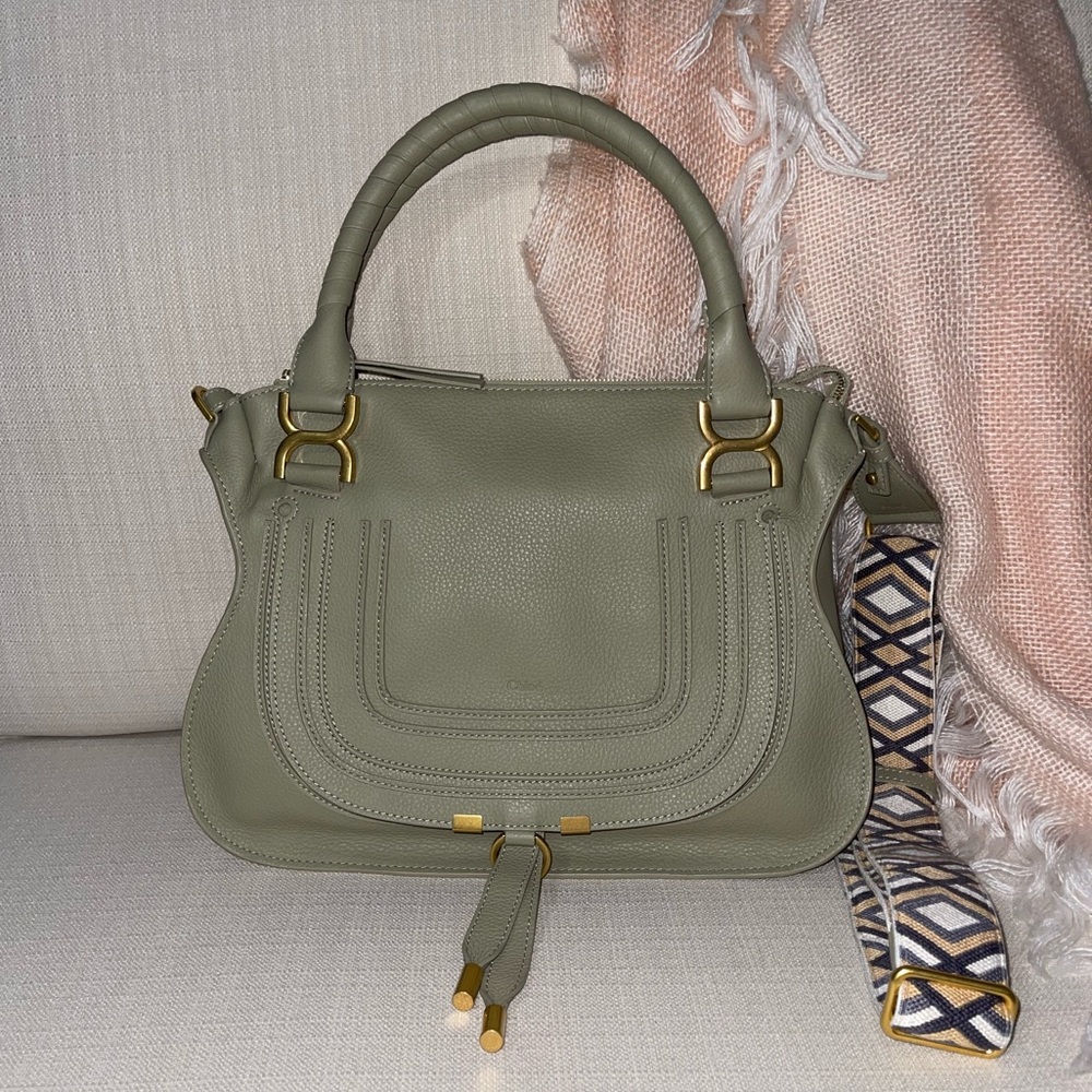 NWT New Chloe Marcie Medium Satchel Slate Green